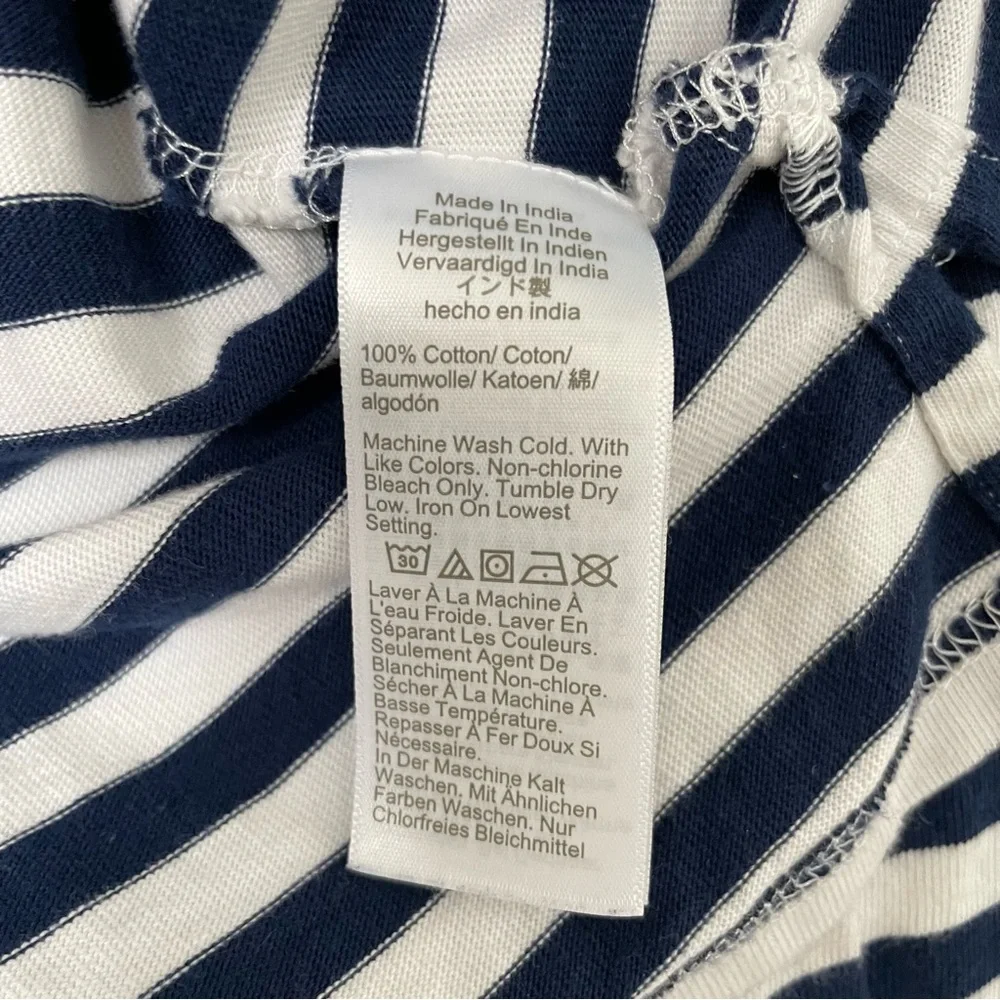 J. Crew Navy White Striped Funnel Neck Sweatshirt Size XS